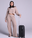 Waffle Lounge Set Top in Light Brown