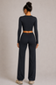 Daily Wide Leg Pants in Midnight Navy & Red