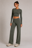 Daily Wide Leg Pants in Field Green
