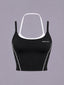 Outline Halter Crop in Black