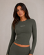 Daily Long Sleeve Top in Field Green