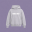 A Marle Grey pullover hoodie with 'PRINCE X MOTT' printed in white block letters across the chest, displayed against a solid lavender-purple background. Ghost Mannequin image. 