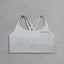 Essential Cross Back Sports Bra in White
