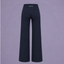 Prince x Mott navy wide leg pants with a high-rise V-shaped waistband and small white logo detail.